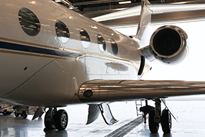 aircraft in hangar for maintenance